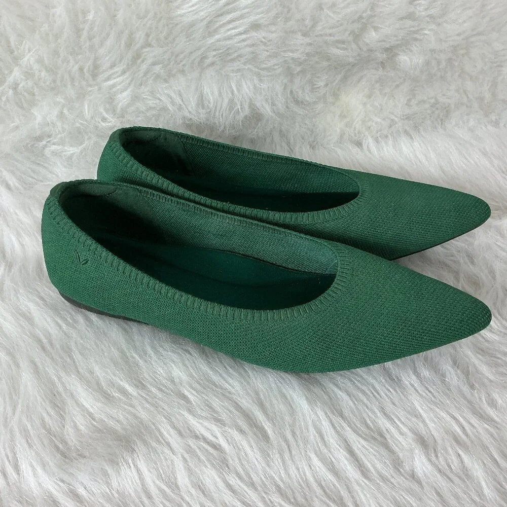 Vivaia Green Pointed Toe Ballet Flats EU 43 US 11
